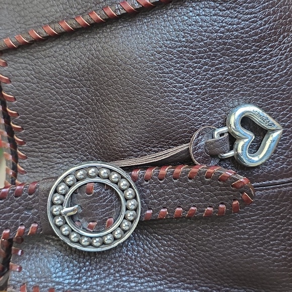 Brighton Rayann shoulder dark brown pebble leather with a heart charm - Picture 8 of 16